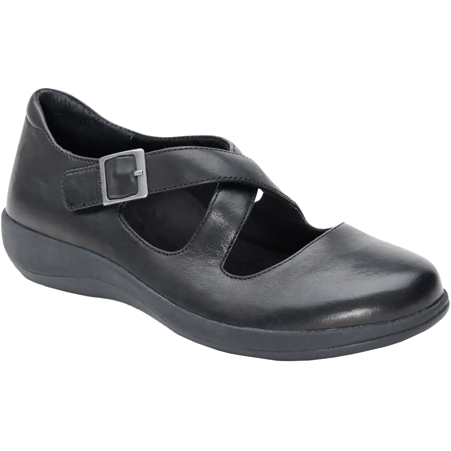 Aetrex Paisley Women's Mary Janes Black Leather