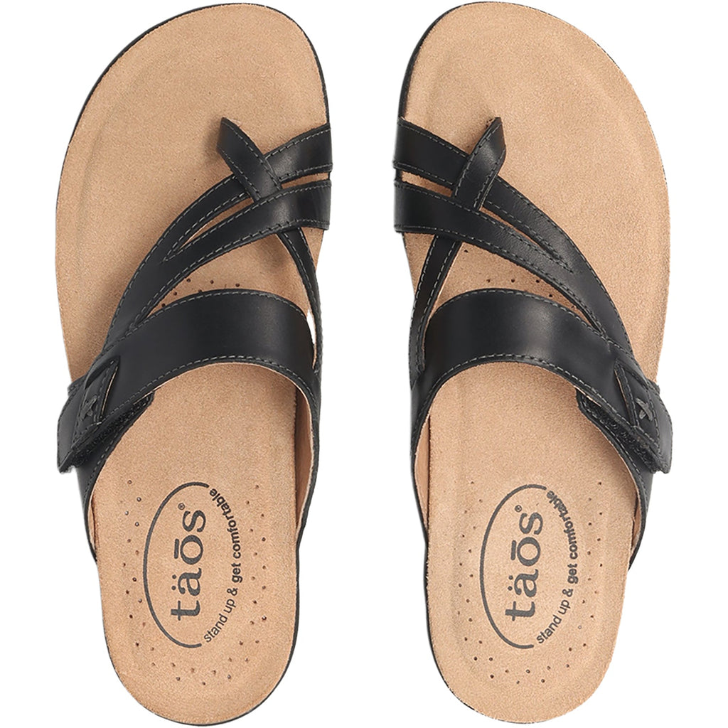 Taos Perfect Women's Thong Sandals Black Leather