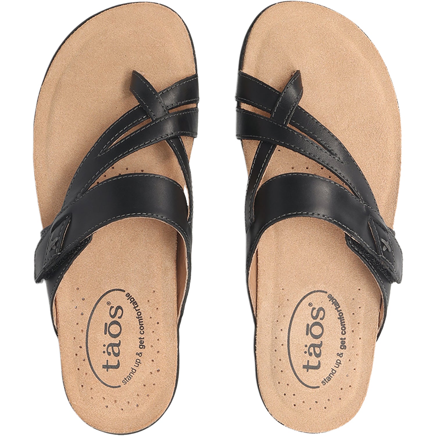 Taos Perfect Women's Thong Sandals Black Leather