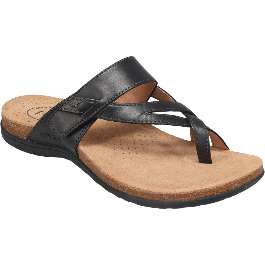 Taos Perfect Women's Thong Sandals Black Leather