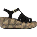 FitFlop Platfforms Graphic-Weave Fisherman Sandal Women's Wedge Sandals Black