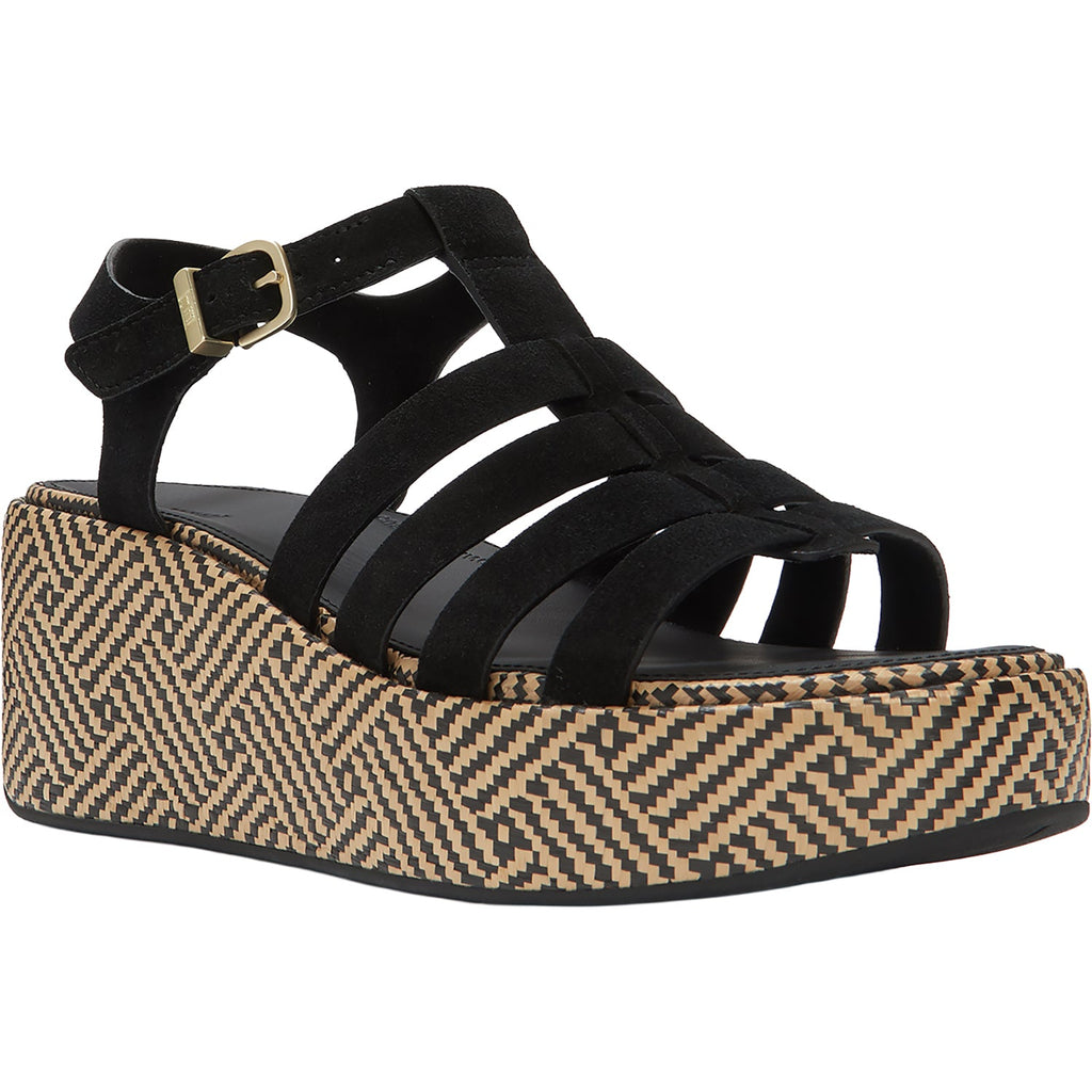 FitFlop Platfforms Graphic-Weave Fisherman Sandal Women's Wedge Sandals Black
