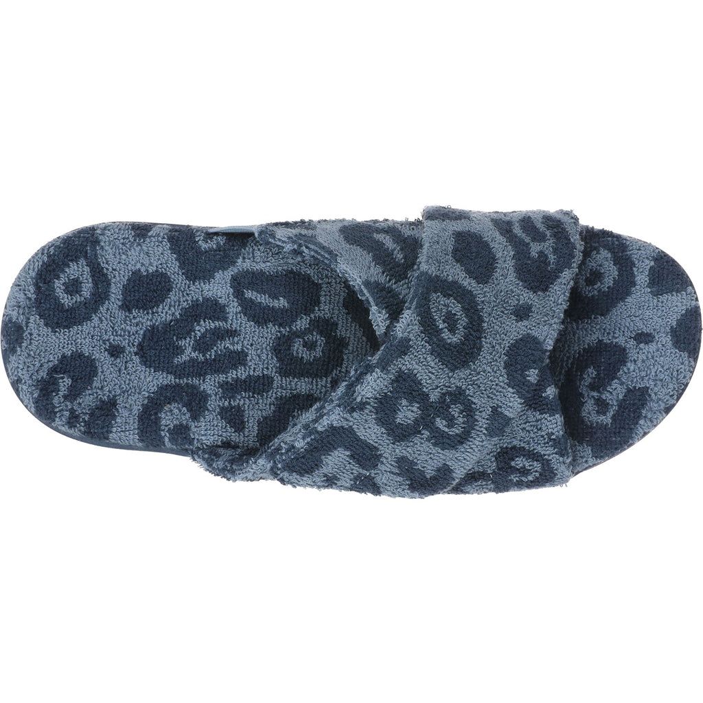 Vionic Relax Women's Open Back Slippers Blue Multi Leopard Terry