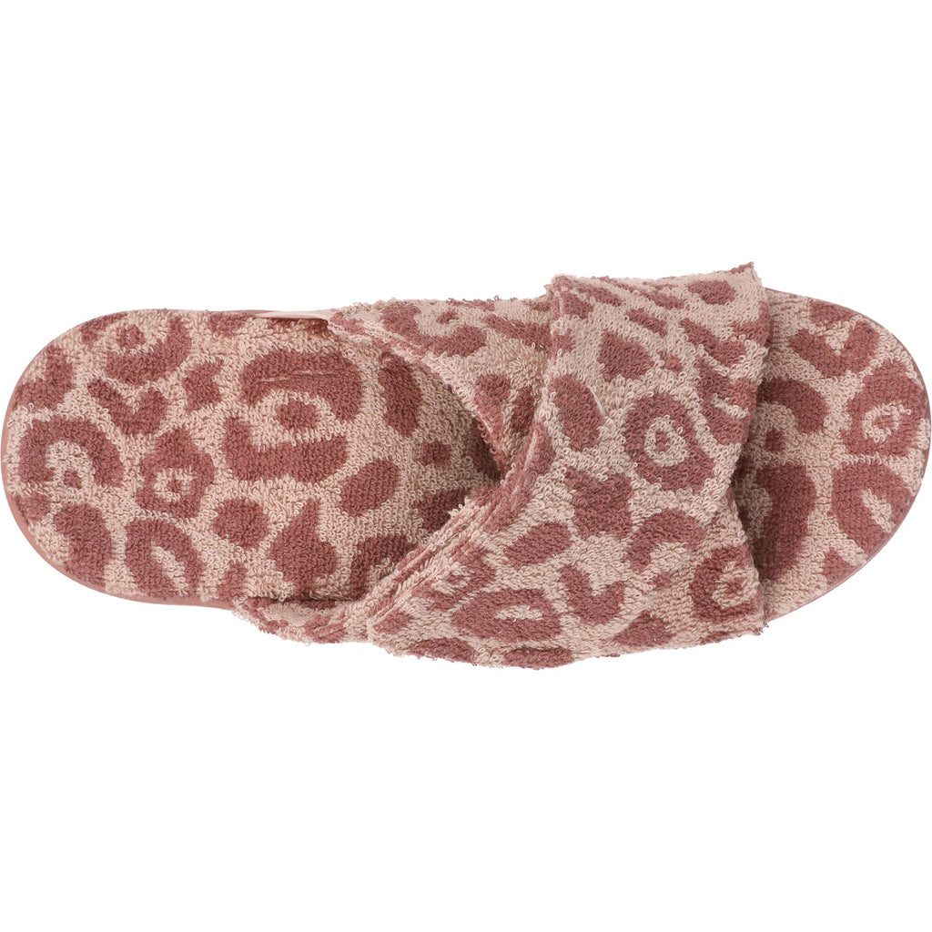 Vionic Relax II Women's Open Back Slippers Pink Multi Leopard Terry