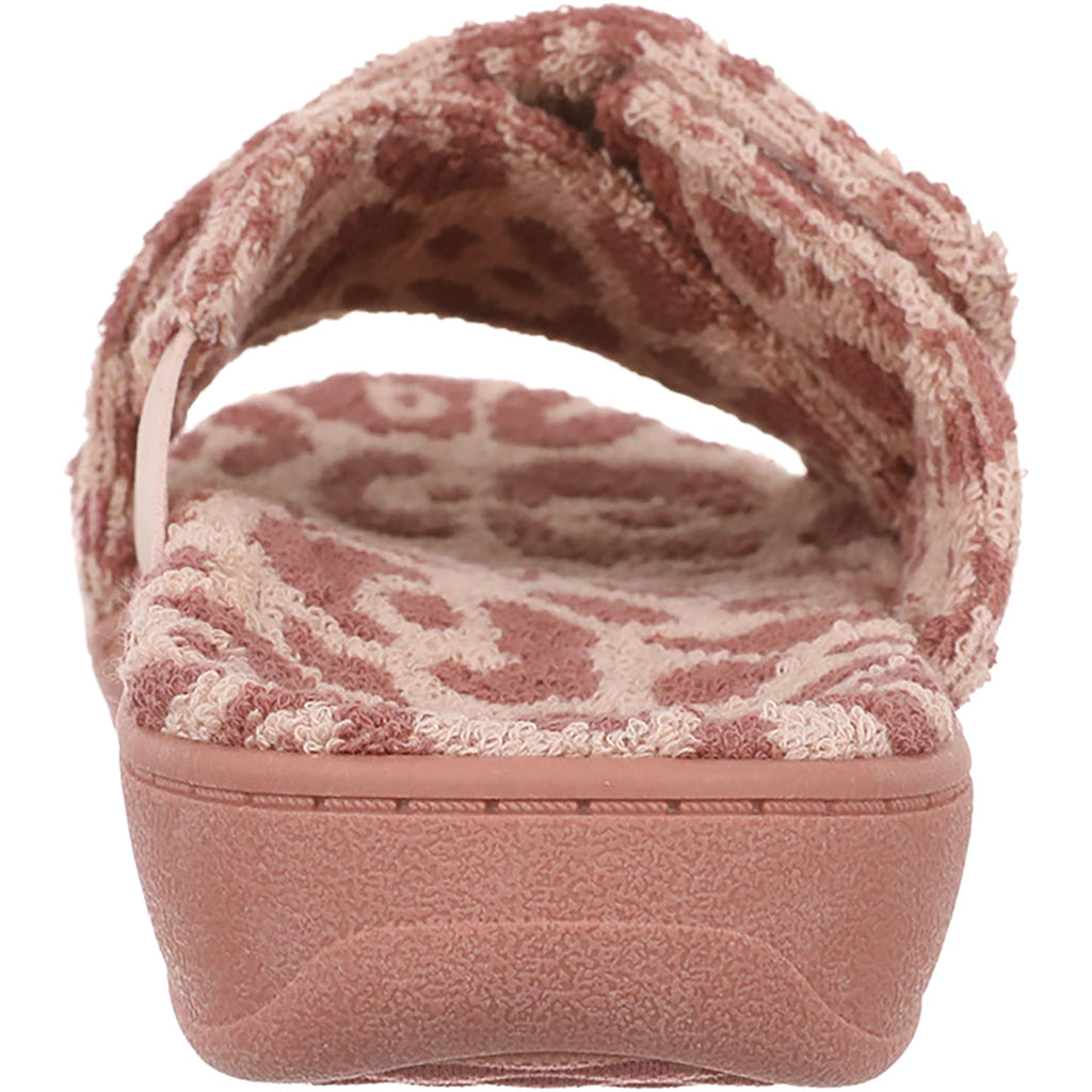 Vionic Relax II Women's Open Back Slippers Pink Multi Leopard Terry