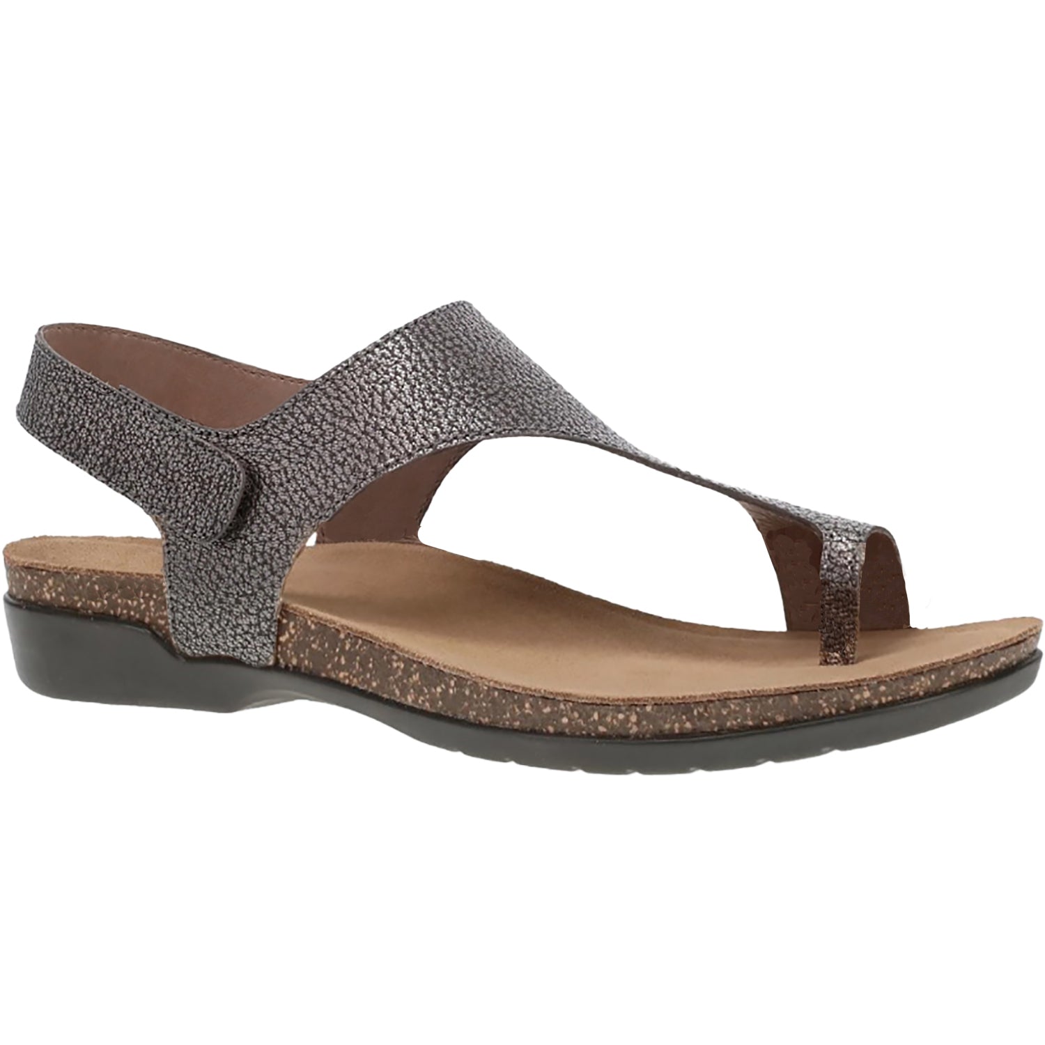 Dansko Reece Women's Thong Sandals Pewter Metallic Leather