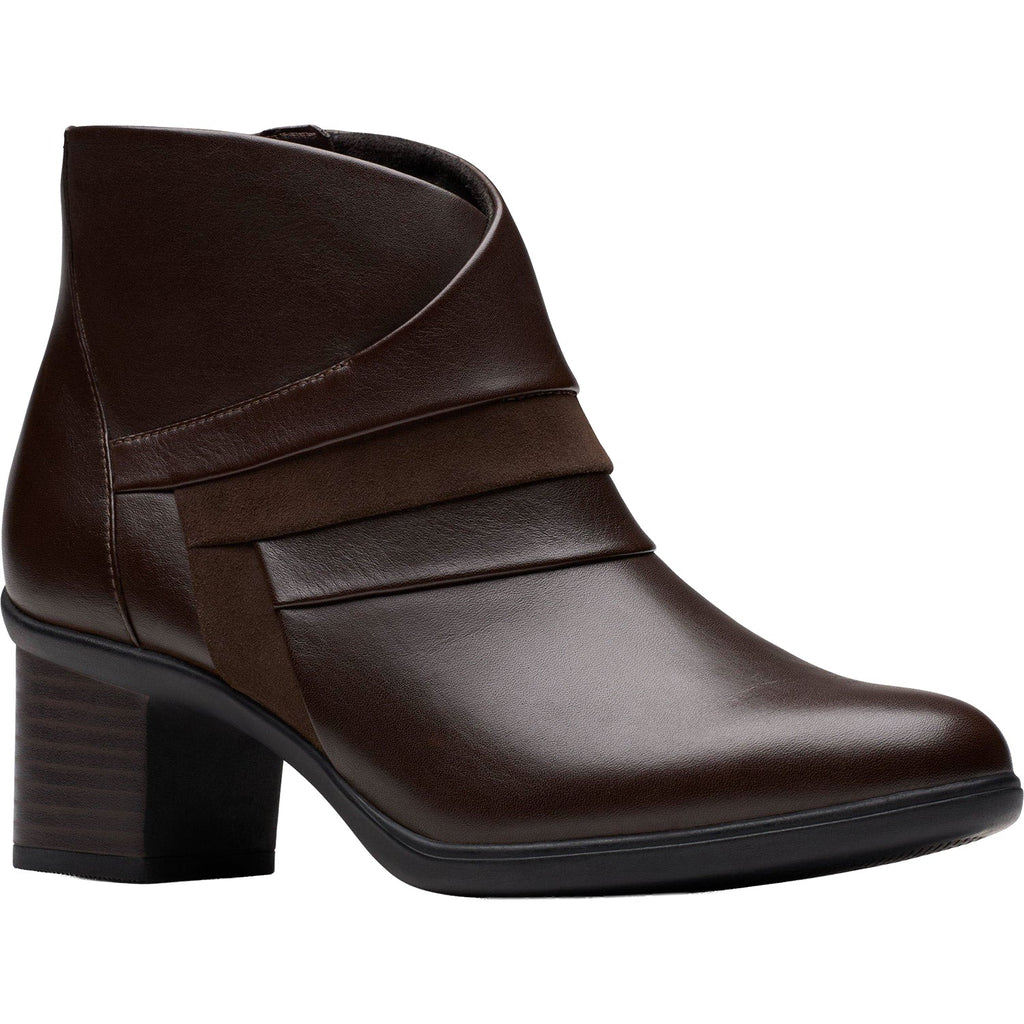 Women's Clarks Shaya Sky Dark Brown Leather