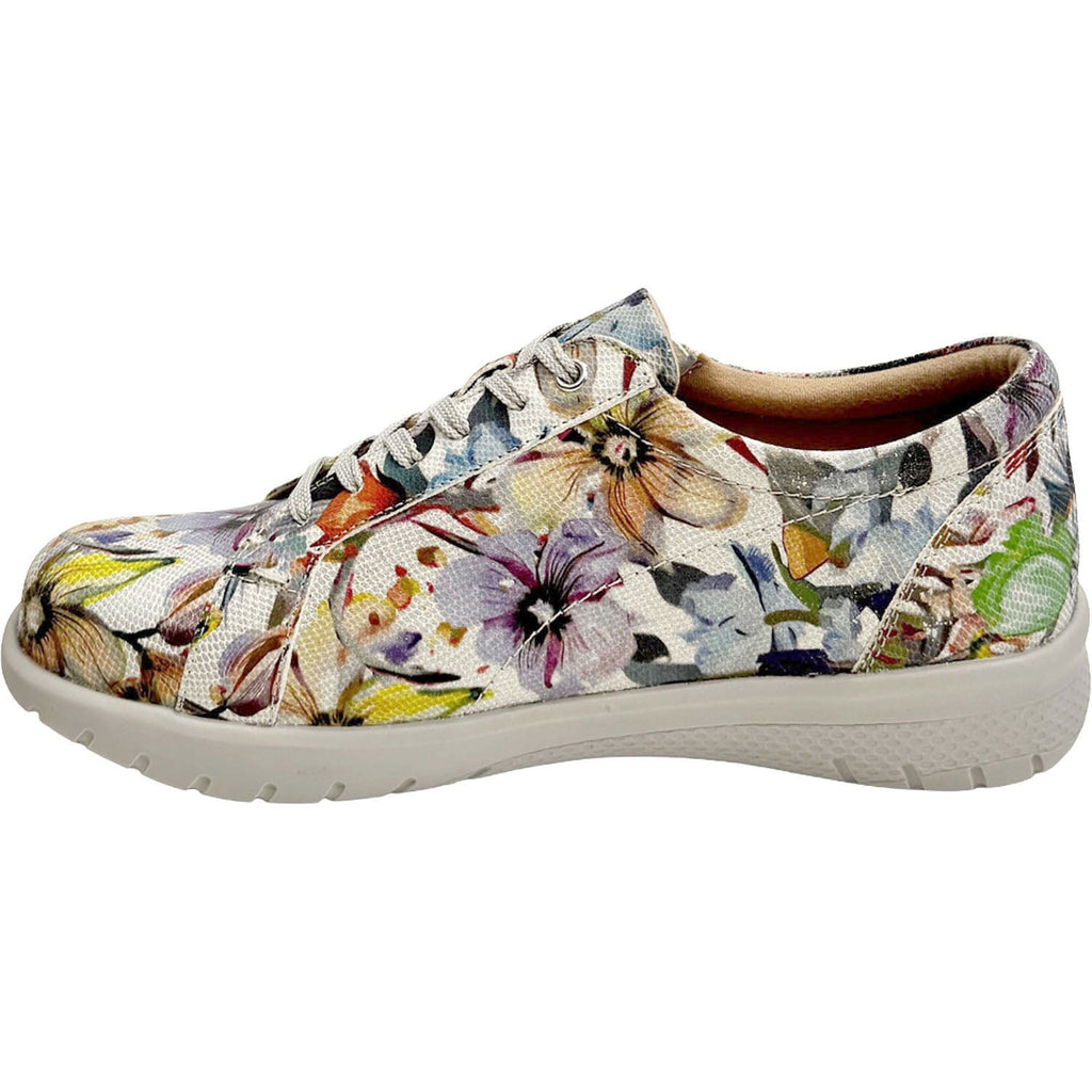 Ziera Solar Women's Sporty Lace Up Shoes Blue and Silver Floral Multi Leather