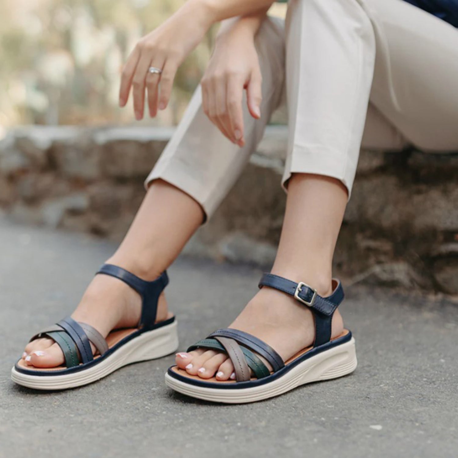 Josef Seibel Sevran 02 Women's Sandals Dark Blue M Pavia