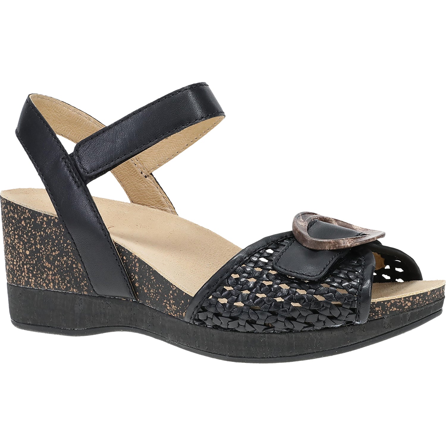Dansko Stella Women's Wedge Sandals Black Woven