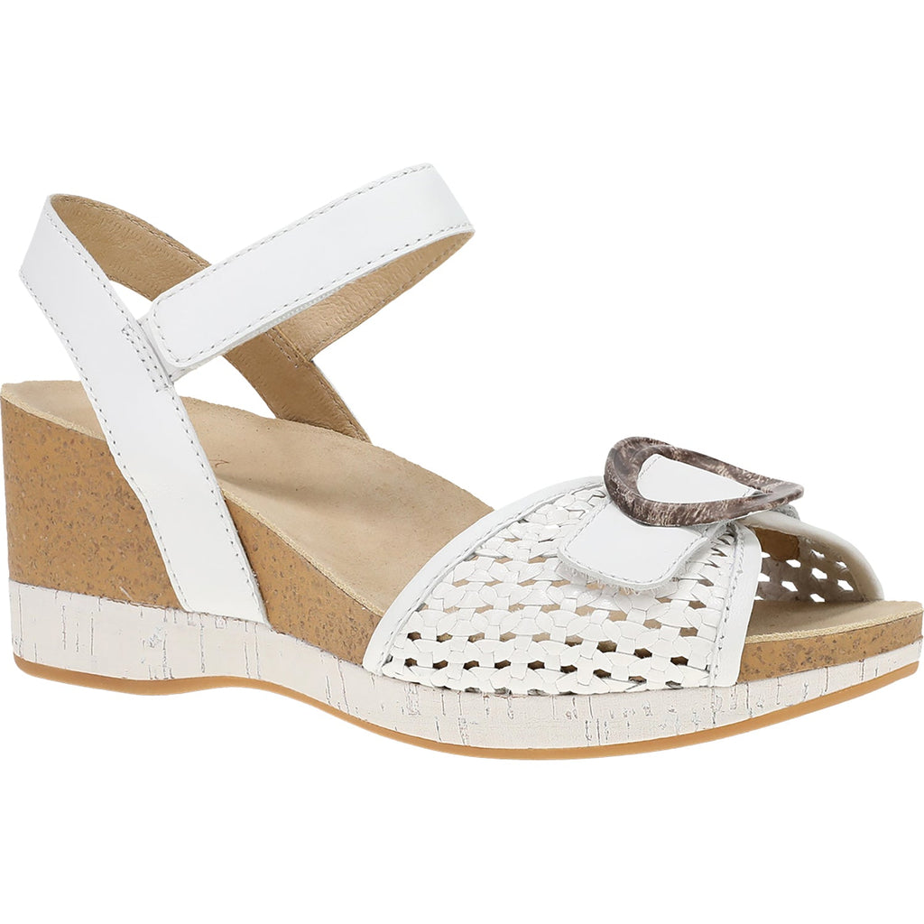 Dansko Stella Women's Wedge Sandals White Woven