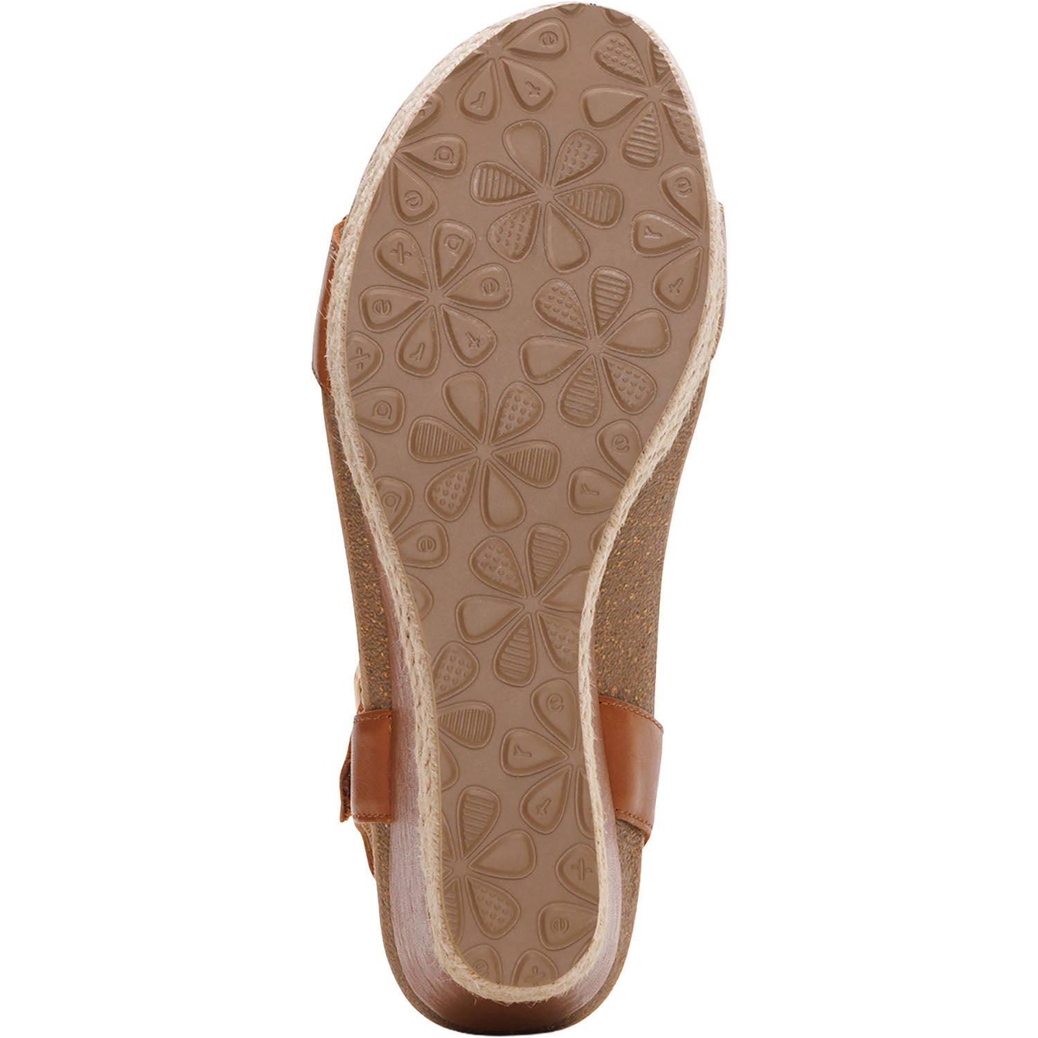Aetrex Sydney Women's Wedge Sandals Cognac Leather
