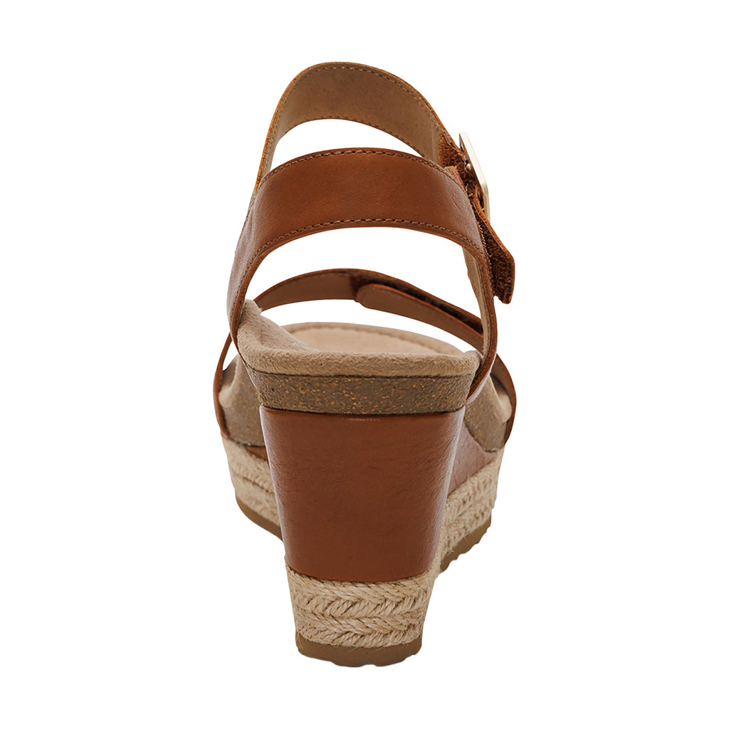 Aetrex Sydney Women's Wedge Sandals Cognac Leather