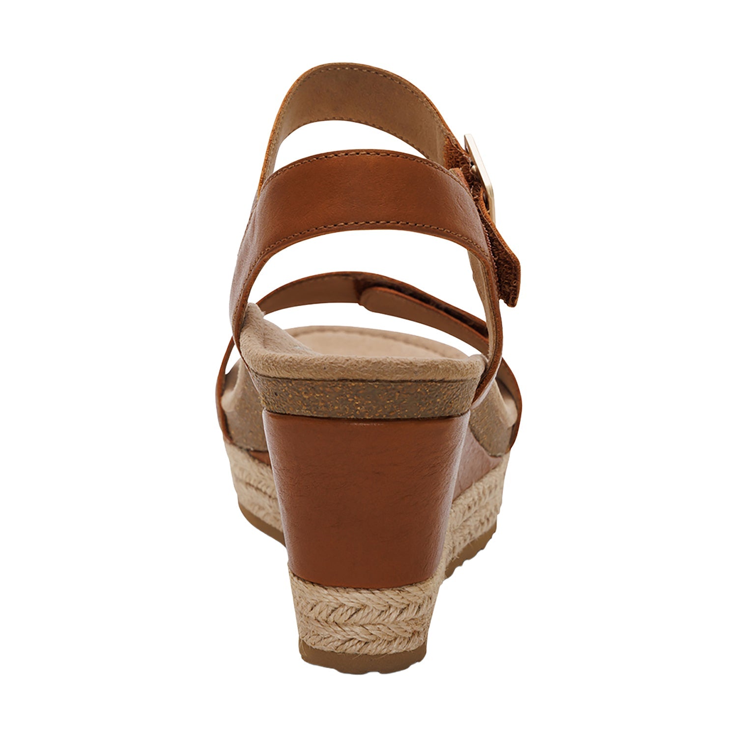 Aetrex Sydney Women's Wedge Sandals Cognac Leather