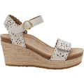 Aetrex Sydney Women's Wedge Sandals Ivory Cutout