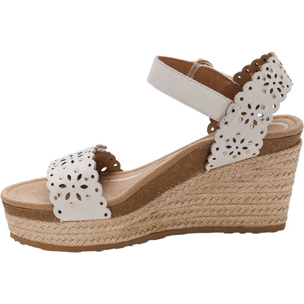 Aetrex Sydney Women's Wedge Sandals Ivory Cutout
