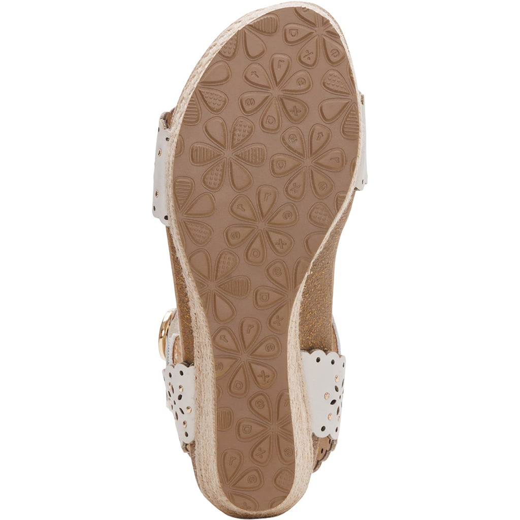 Aetrex Sydney Women's Wedge Sandals Ivory Cutout
