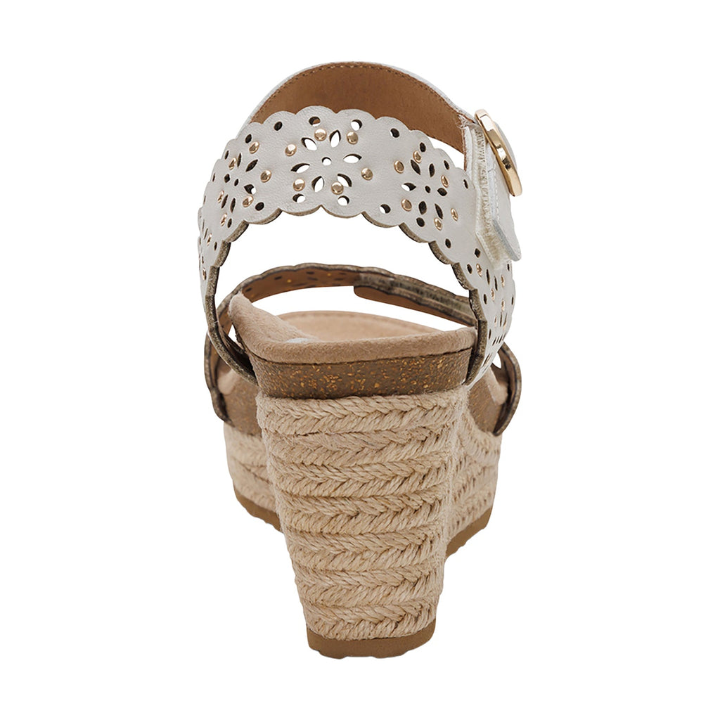 Aetrex Sydney Women's Wedge Sandals Ivory Cutout