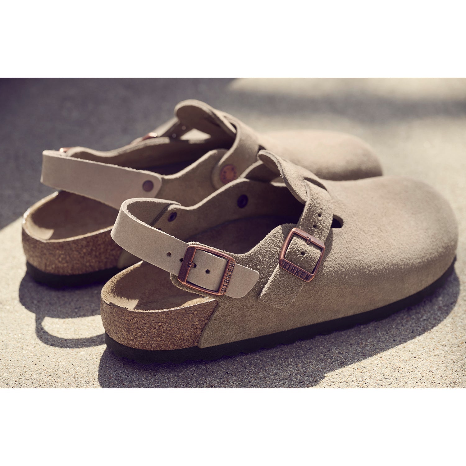 Birkenstock Tokio Unisex Clogs Taupe Suede