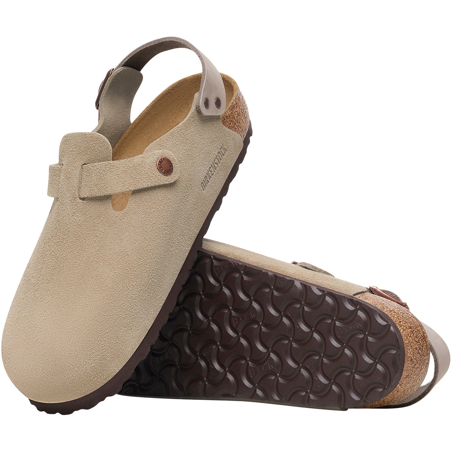 Birkenstock Tokio Unisex Clogs Taupe Suede