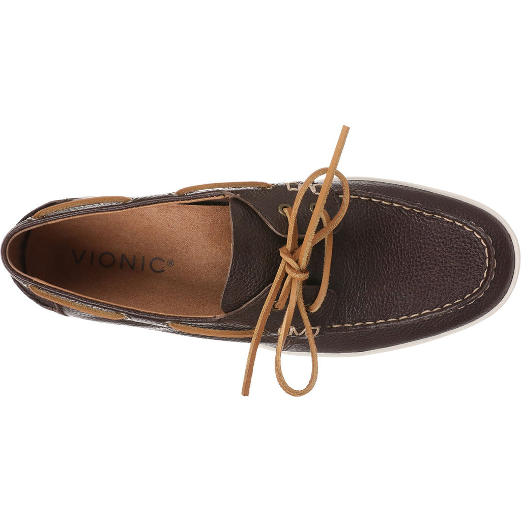 Vionic Uptown Boat Men's Slip Ons Chocolate Ganache