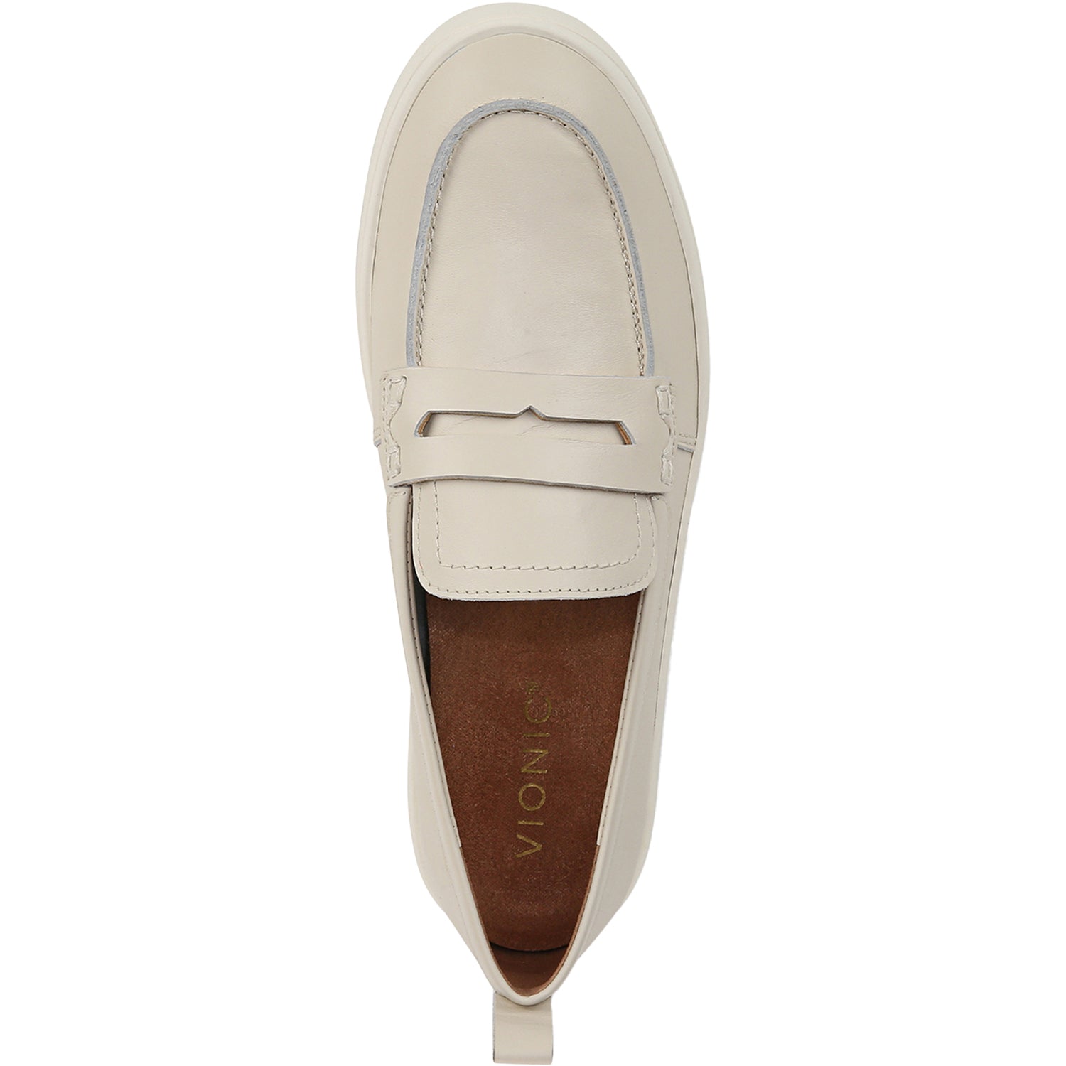 Vionic Uptown Loafer Women's Slip Ons Cream Leather