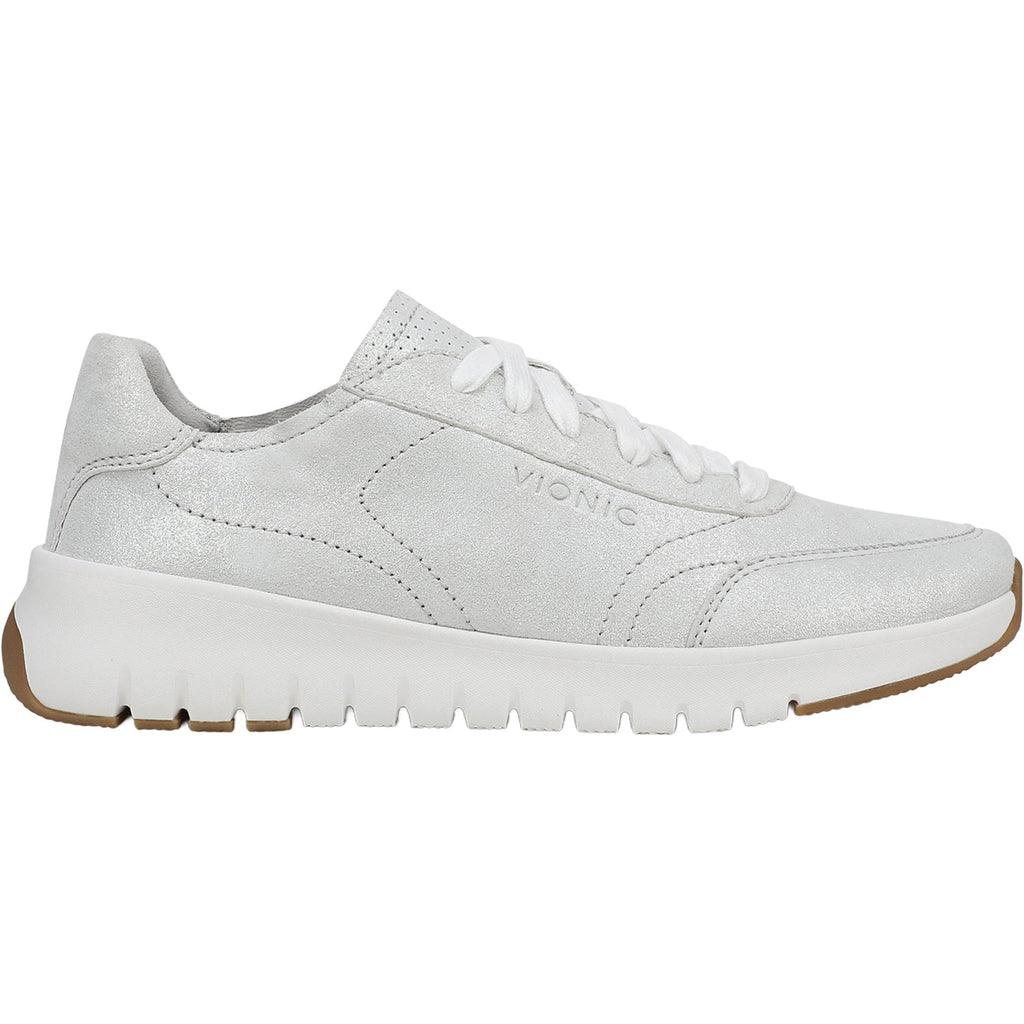 Vionic Uptown Women's Lace Up Shoes Silver Leather