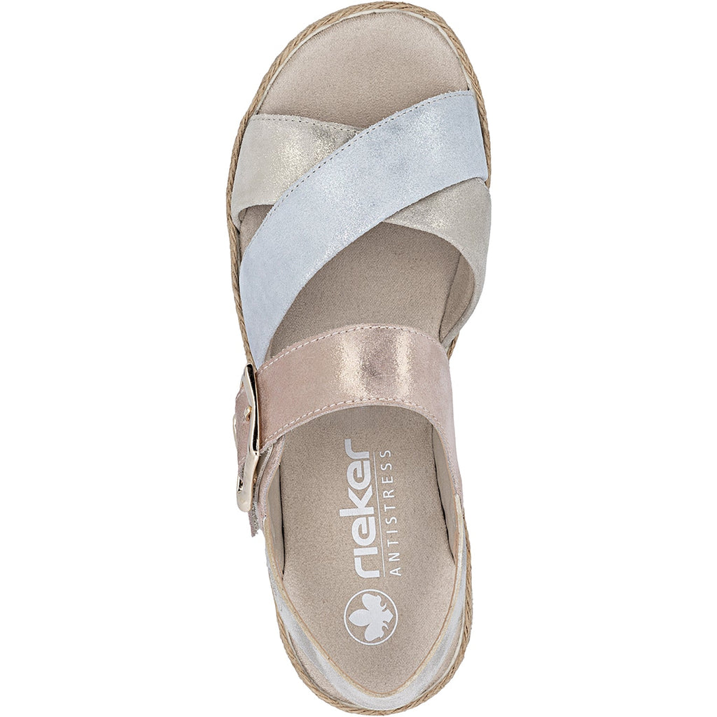 Rieker V7951-90 Women's Sandals Nude/Silver/Rosa/Muschel/Delphi/Delphi/Delphi/Alula