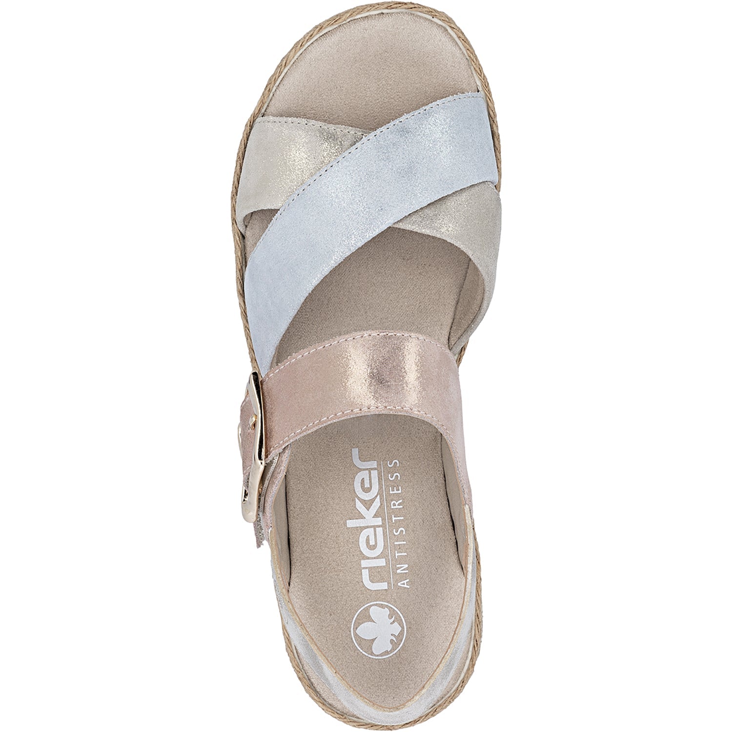 Rieker V7951-90 Women's Sandals Nude/Silver/Rosa/Muschel/Delphi/Delphi/Delphi/Alula