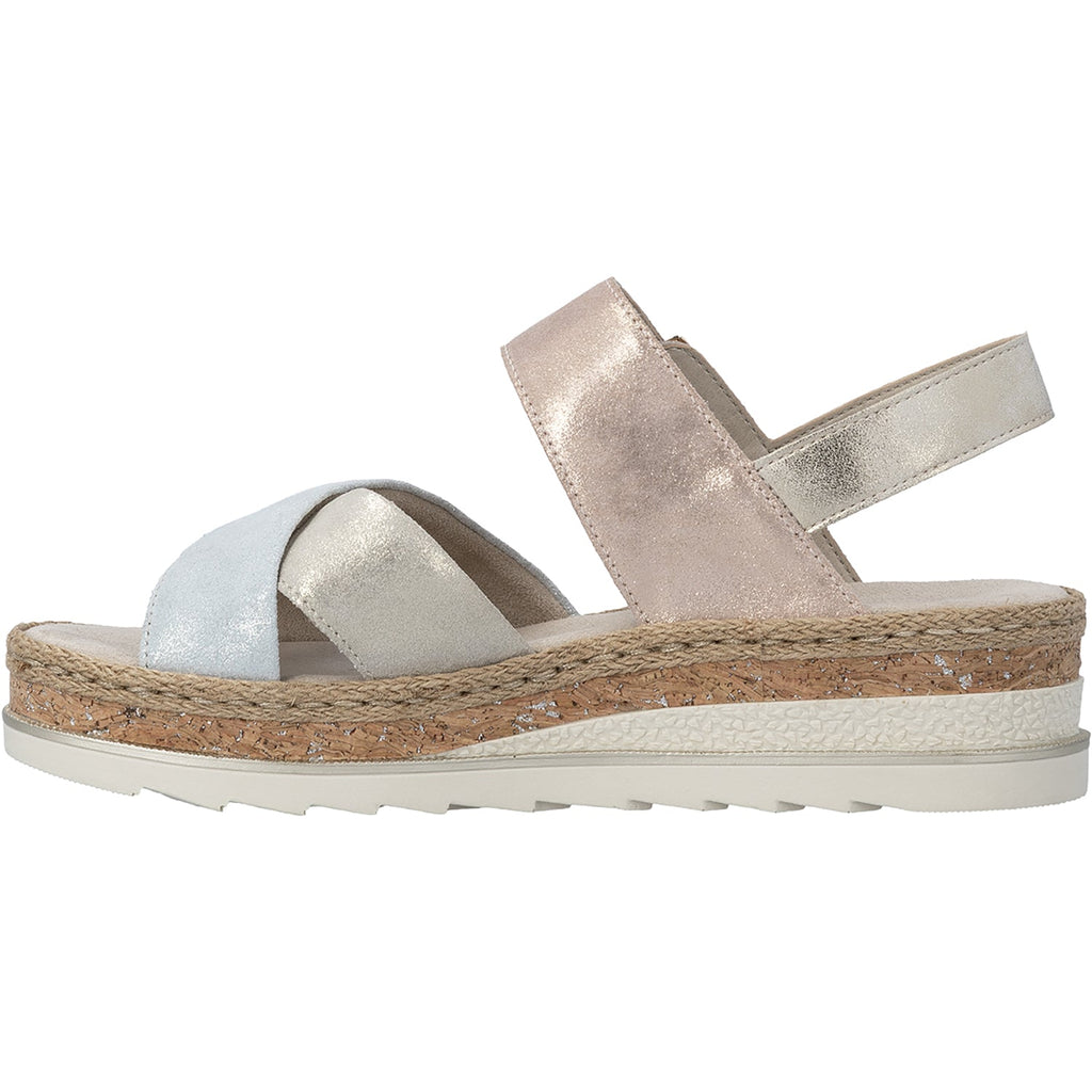 Rieker V7951-90 Women's Sandals Nude/Silver/Rosa/Muschel/Delphi/Delphi/Delphi/Alula