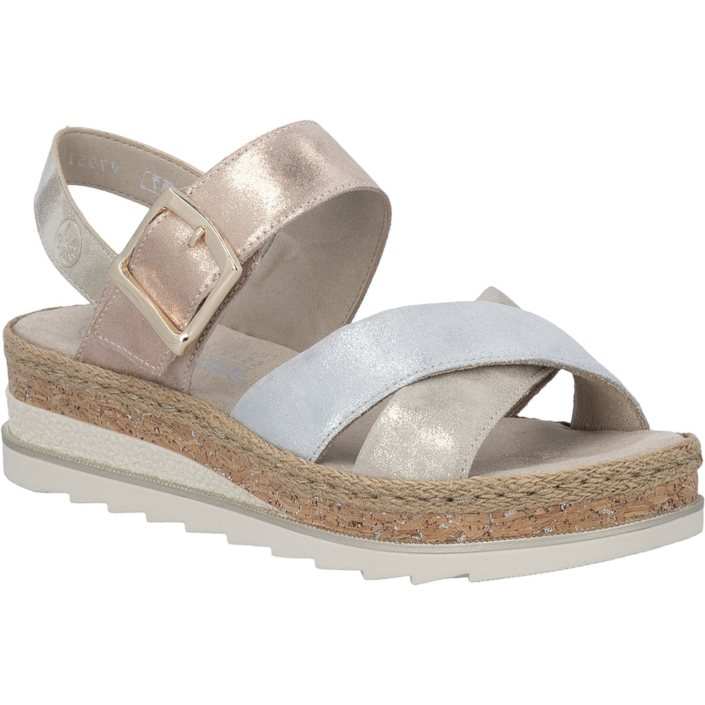 Rieker V7951-90 Women's Sandals Nude/Silver/Rosa/Muschel/Delphi/Delphi/Delphi/Alula