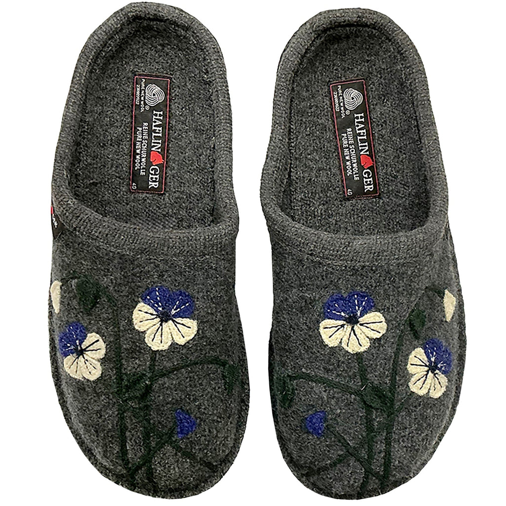 Haflinger Viola Women's Open Back Slippers Grey