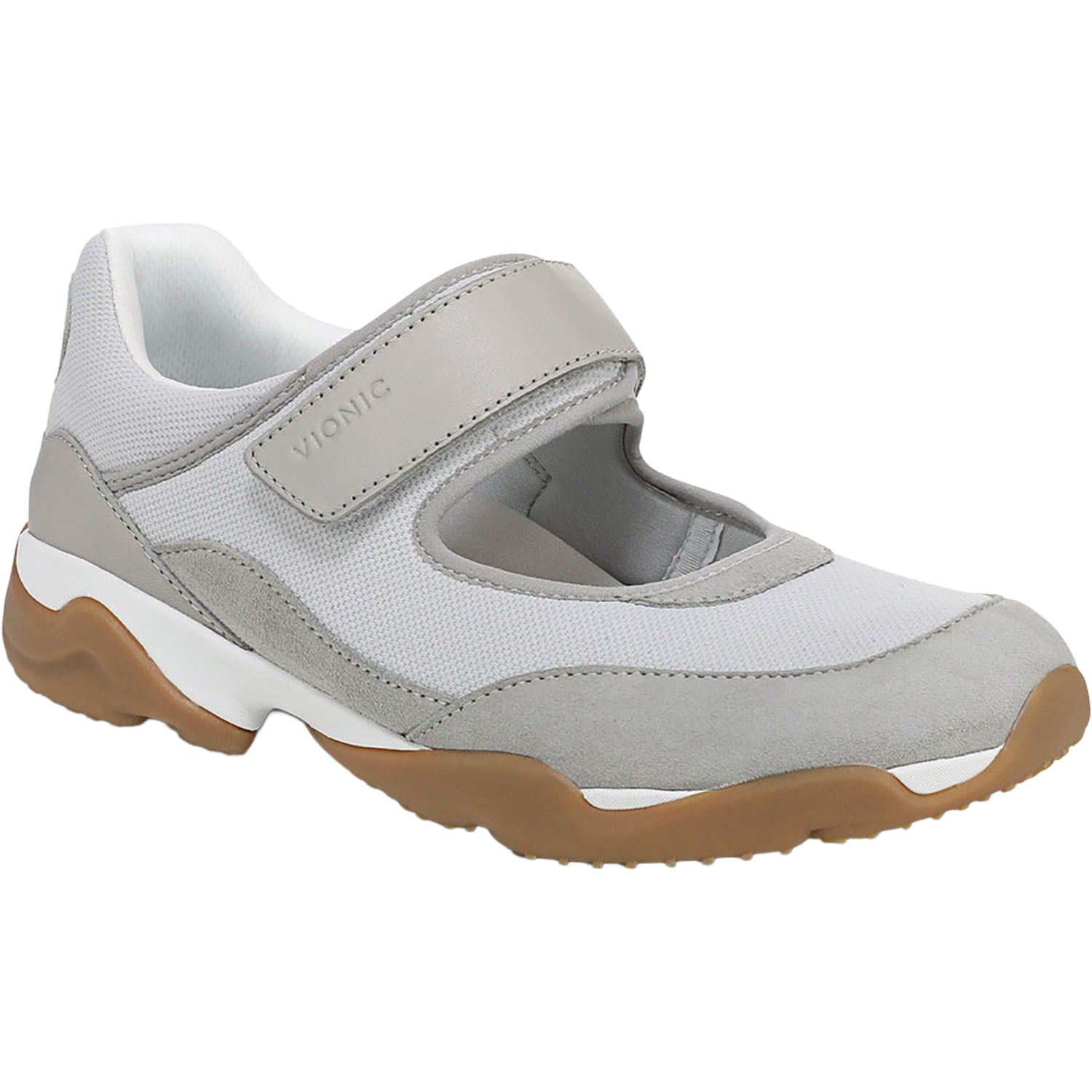 Vionic Walk Slim Giselle Women's Mary Jane Sporty Vapor Grey/Silver