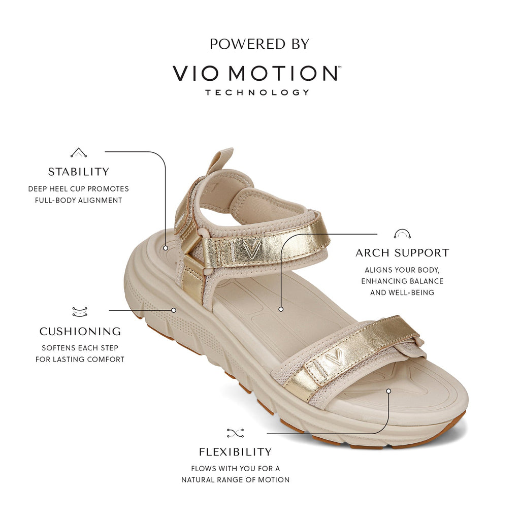Vionic Walk Max Wanderer Women's Outdoor Sandals Parchment/Gold