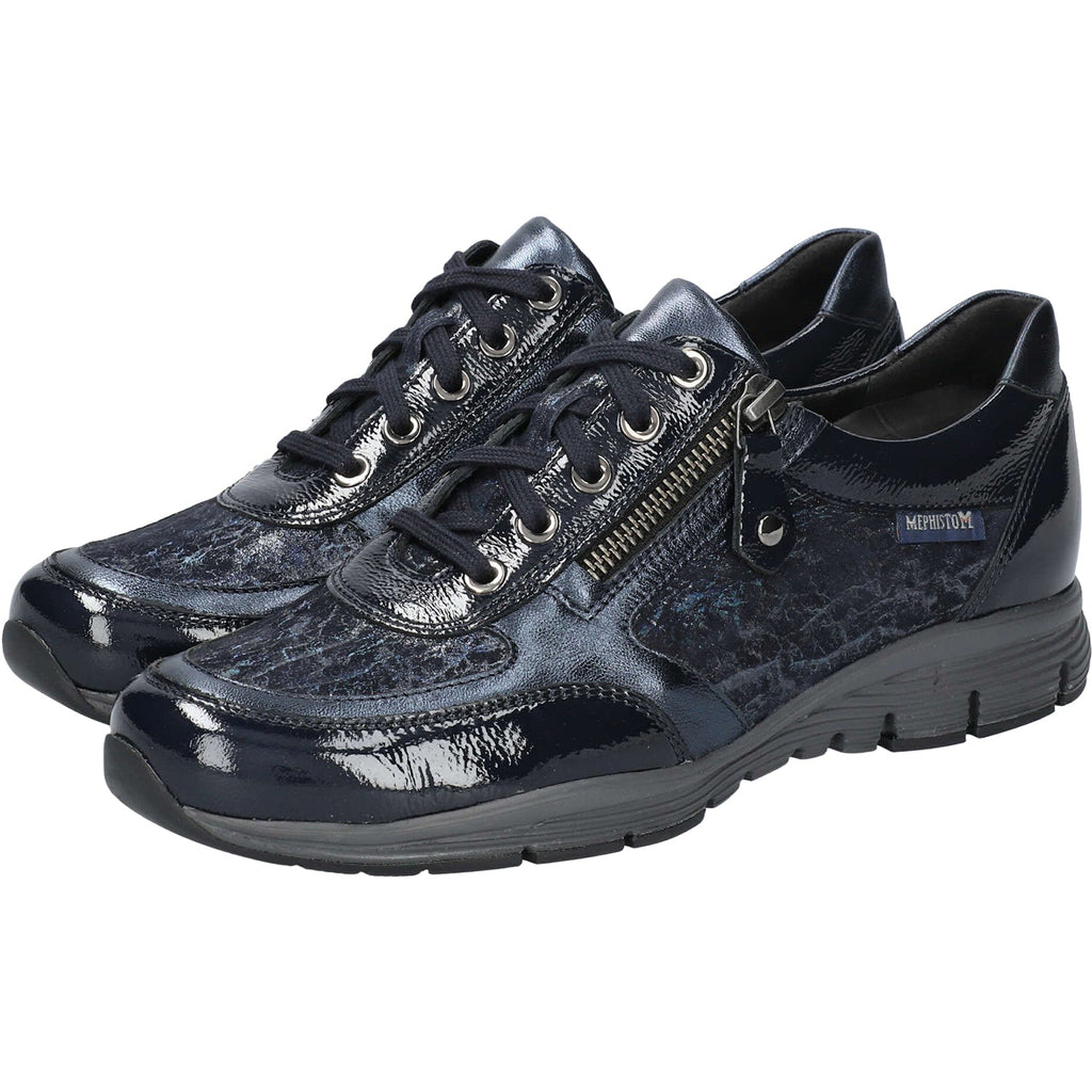 Mephisto Ylona FR1013/MI22445/C9595 Women's Lace Up Shoes Deep Blue Vernis