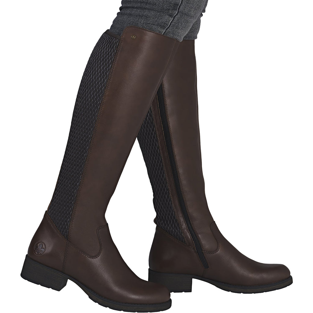 Rieker Z9591-27 Women's Boots Tall Ebony/Moro/Ebony