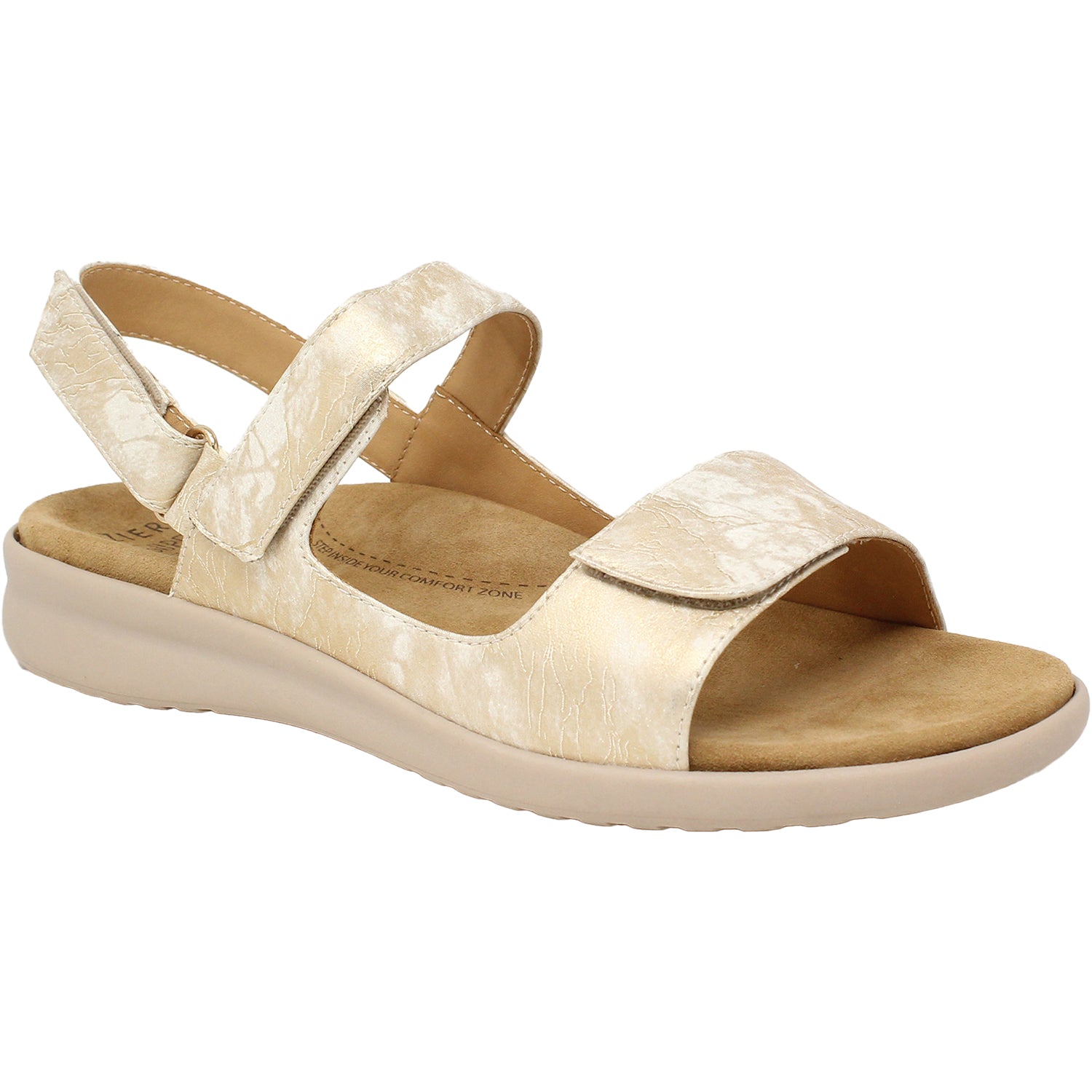 Ziera Benji Women's Sandals Smudge Metal/Almond Leather
