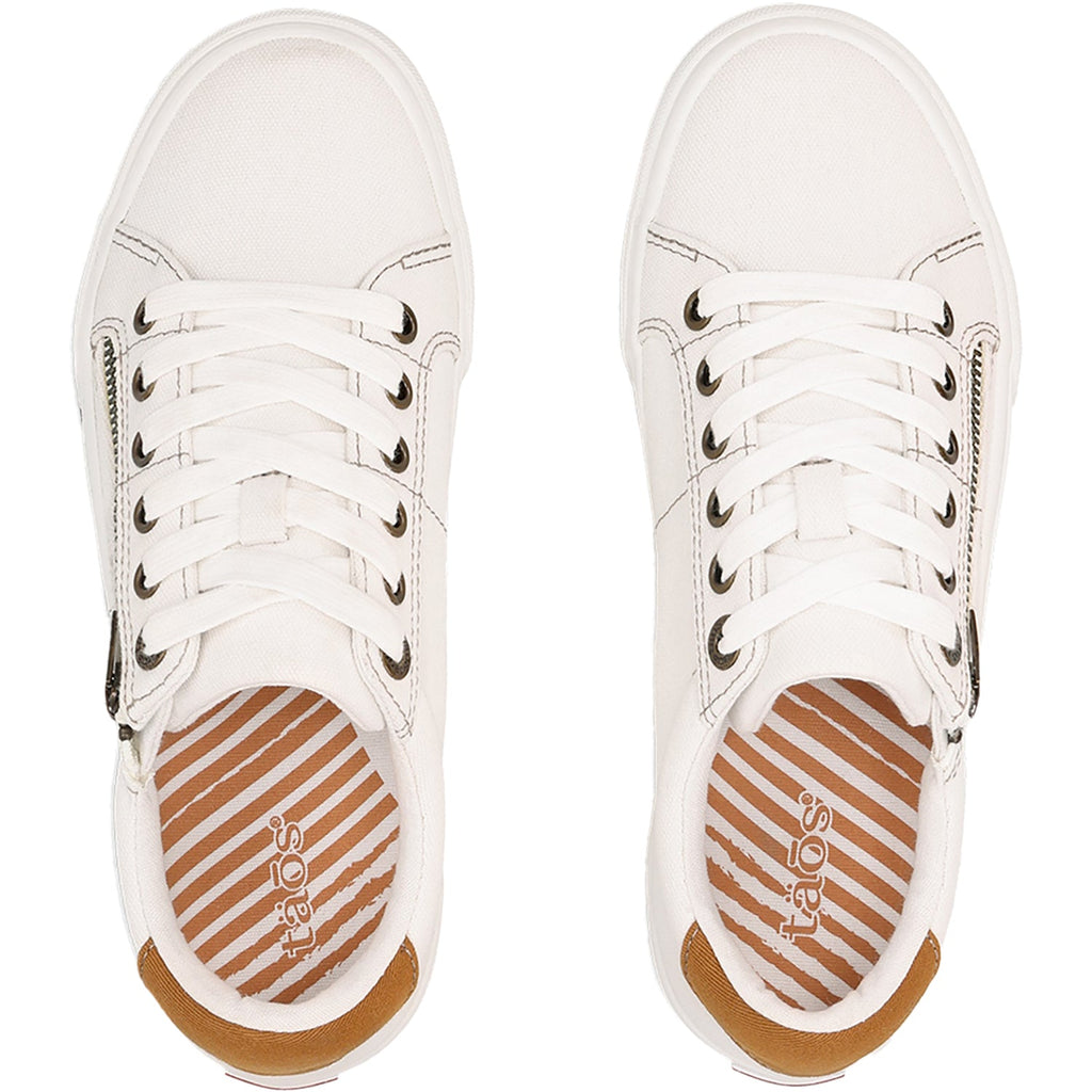 Taos Z Soul Women's Sporty Lace Up Shoes White/Golden Tan