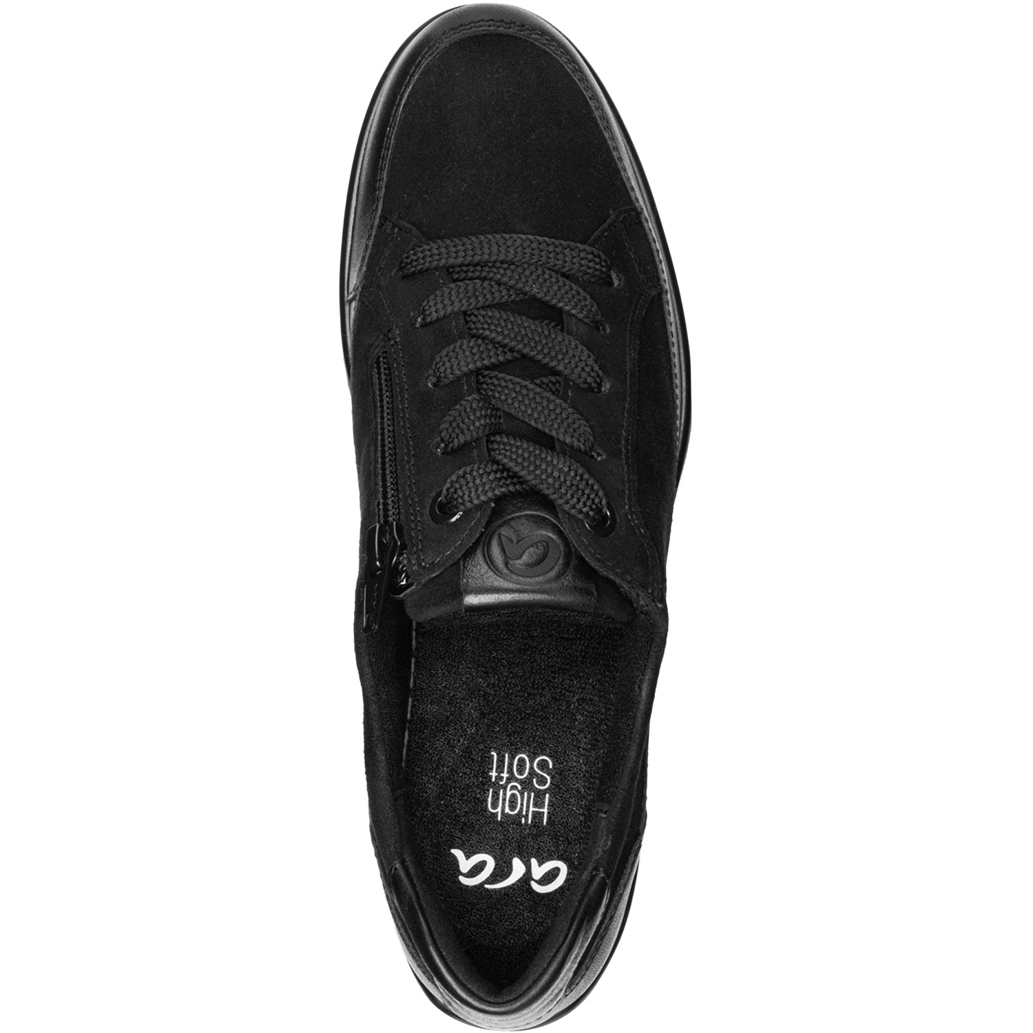 Ara Zamia Women's Lace Up Shoes Traditional Black Leather/Kid Suede Combi