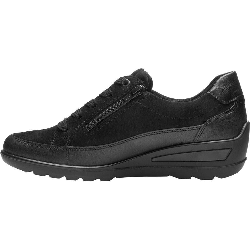 Ara Zamia Women's Lace Up Shoes Traditional Black Leather/Kid Suede Combi