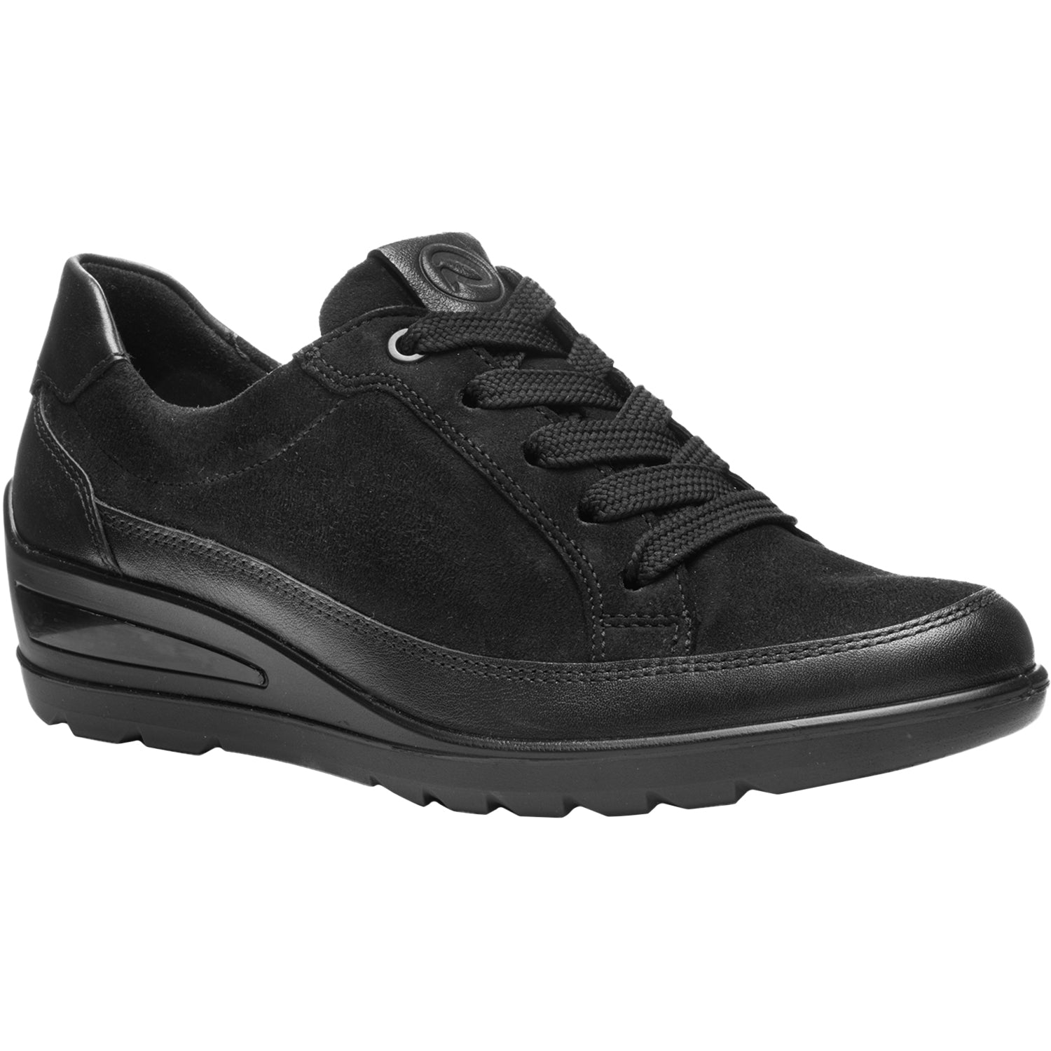 Ara Zamia Women's Lace Up Shoes Traditional Black Leather/Kid Suede Combi